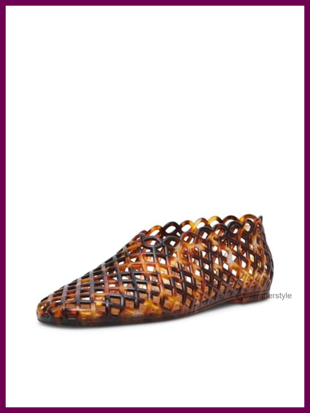 Steve Madden Grove Square Toe Jelly Cage Ballet Flats Pull-On 0.25" Heel